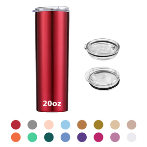 Tazas <span class=keywords><strong>de</strong></span> Viaje Promocionales, Termo <span class=keywords><strong>de</strong></span> Doble Pared <span class=keywords><strong>de</strong></span> Acero Inoxidable, 20 oz, Delgadas, Cilíndricas, con Tapa Deslizante y Pajita - Product Image 5