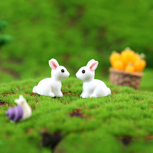 ตุ๊กตากระต่ายสีขาวทำจากเรซิ่น ของตกแต่งจิ๋วรูปสัตว์น่ารัก เหมาะสำหรับตกแต่งภูมิทัศน์และงาน DIY - Product Image 6