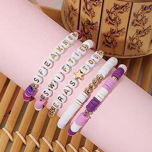 Gran oferta, venta al por mayor, conjunto de pulsera de arcilla suave, brazalete de letras inglesas con cuentas de Amistad Swiftie para mujeres y niñas - Product Image 4