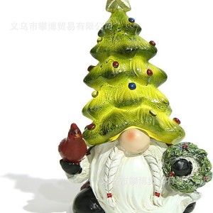 Christmas Tree Dwarf Resin Ornament <b>Battery</b> Powered Indoor Home Decoration Christmas Decor - Product Image 1