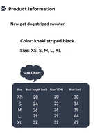 Hoodie Anjing Bergaris Grafis Bahan Rib Polyester Lembut, Pullover Hewan Peliharaan untuk Sehari-hari, OEM ODM Custom Sweatshirt Anjing, Pakaian Hoodie Hewan Peliharaan