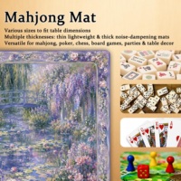 Tapis de Mahjong, tapis de table antidérapant, cadeau pour les amateurs de Mahjong et de jeux de société, Wisteria Stream Charm