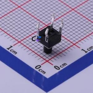 TS-1091-A7B3-D2 Tactile Switch Through hole Component (THT)-4P,4.5x4.5mm Switch Single Pole Single Throw Round Button 2.5N 4.5mm - Product Image 2
