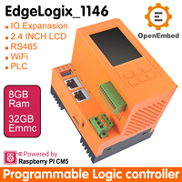 Controladores Industriales OpenEmbed Plc, Controlador Orange EdgeLogix-1146 IO Expandible, Raspberry Pi Cm5, Pantalla LCD de 2.4 Pulgadas, RS485