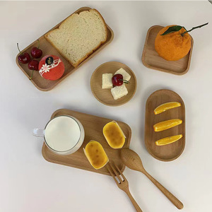 Wooden Serving <b>Tray</b> Natural Wood Color <b>Small</b> Mini Tea Breakfast Sushi Plating Simple Bread <b>Tray</b> Hotel Coffee Tea Use - Product Image 3