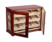 Sonny Logo personnalisé Bubinga laqué double porte 250 CT noir humidificateur vitrine à cigares