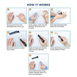 WBG Pâte de réparation de carreaux multicolores Tuiles adhésives en polymère Colle adhésive pour carreaux de céramique - Product Image 4
