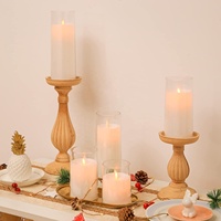 Vente chaude scintillant alimenté par batterie fenêtre lumière sans flamme LED gris or verre pilier bougie décoration de noël anniversaires