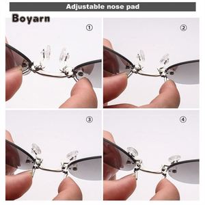 Boyarn – Mini lunettes de soleil sans monture Uv400 pour hommes, à Clip sur le nez, lentille ronde, Hacker Empire <span class=keywords><strong>Matrix</strong></span> Morpheus, Vintage - Product Image 2