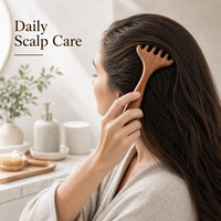 Peigne de massage du cuir chevelu en bois, outil de massage Gua Sha pour la tête, peigne manuel pour les méridiens du cuir chevelu, du cou, du dos et du corps, pour la relaxation
