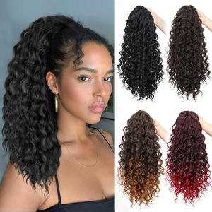 Extensión de Cola de Caballo Rizada de Cabello Sintético <span class=keywords><strong>con</strong></span> Cordón, Extensión de Cola de Caballo Larga <span class=keywords><strong>con</strong></span> Ondas de Agua, <span class=keywords><strong>Postizo</strong></span> Rizado <span class=keywords><strong>con</strong></span> Clip para Mujer - Product Image 5