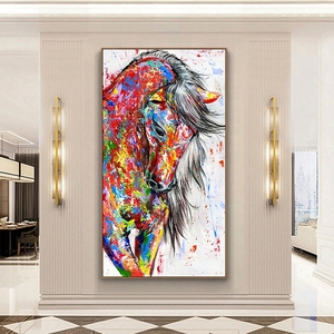 Pinturas al Óleo Abstractas de Caballos de Gran Tamaño, Obras de Arte, Cuadros de Caballos, <span class=keywords><strong>Pintura</strong></span> Moderna de Caballos para Pared - Product Image 2