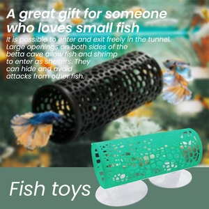 Aquarium Fish Hideout Tube PVC Decorations For Betta And <b>Small</b> Fish With <b>Suction</b> <b>Cups</b> - Product Image 3