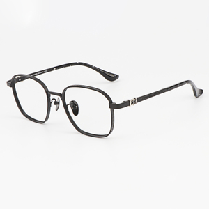 Lunettes de marque de luxe à <span class=keywords><strong>monture</strong></span> ronde rétro populaire Y2k, couleur noir argent, optique, personnalisation en gros, prescription, multifocales - Product Image 4