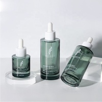 Flacon en verre pour lotion avec bouchon pompe mat, flacon compte-gouttes rond en verre de 30 ml, emballage cosmétique