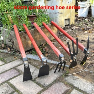 Petite houe extensible de 60 cm, outil agricole en acier à double usage, râteau de jardinage pour le désherbage et la plantation - Product Image 2