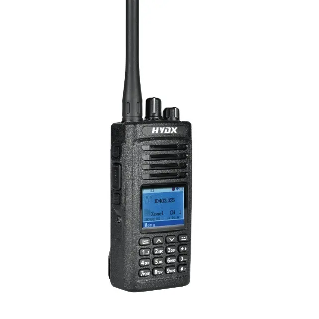 HYDX-D50 Rádio portátil UHF VHF de modo duplo, transceptor amador de banda dupla com bateria de íon-lítio recarregável