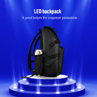Nueva fábrica de moda al por mayor PU impermeable pantalla LED 15,6 pulgadas mochila portátil de negocios con puerto de carga USB