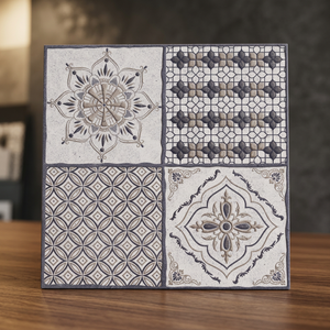 Carreaux de sol en céramique de porcelaine mate marocaine 40x40cm, design intérieur de salle de bain avec finition 3D - Product Image 5