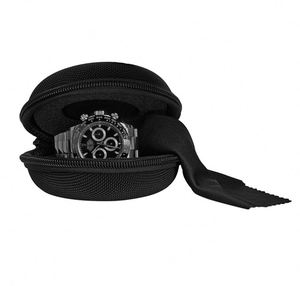 Custom Round <b>Storage</b> Watch Zipper <b>Box</b> for Fits All Wristwatches, Carbon Fiber Smart EVA Portable Watch Travel Roll Case - Product Image 2