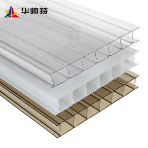 100% 维珍多聚碳酸酯原料透明中空屋顶板价格m2