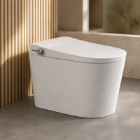 WC intelligent allongé blanc avec bidet intelligent, siège chauffant, chasse d'eau automatique, télécommande, drainage en S, céramique moderne