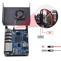 GeeekPi Orange Pi 5 Plus Boîtier métallique intégré avec ventilateur de 40mm et 4 dissipateurs thermiques pour 4GB/8GB/16GB