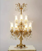 Lampe de table en cuivre antique sculptée à la main, style vintage, pour chambre à coucher, salon et salle à manger - Finition dorée de luxe