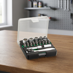 MSB26D01B 1/4" X 25mm High Quality Chrome Plated Bits with Interchangeable Sockets Set Hard <b>Case</b> - Product Image 3