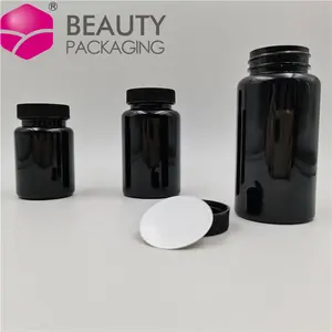 <span class=keywords><strong>50</strong></span> <span class=keywords><strong>Ml</strong></span> 100ml 300mlBlack Pet Matte Bpa Jar Contenedor vacío Cápsula Botellas Aluminio Plástico CRC Tapones de rosca - Product Image 1