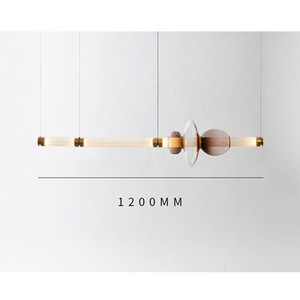 Lámpara de Araña de Diseño Nórdico para Comedor, Larga, de Vidrio Teñido a Rayas, Decoración para Salón, Estudio, Barra de Bar, Decoración de CA - Product Image 4