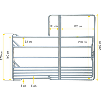 Panneau de clôture pour ferme d'élevage en acier revêtu, pour chevaux, moutons, bovins, enclos, panneau de corral avec porte de cour pour les pâturages de chevaux
