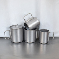 Mug à café en acier inoxydable à double paroi 304, poignée pliable, isolation thermique portable 0-6 heures, écologique, pour les voyages en plein air