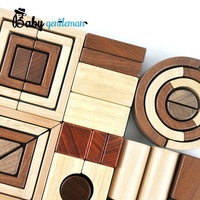 Juego de Bloques de Construcción Geométricos de Madera Natural con Arcos, Triángulos y Cilindros, Juguete Creativo de Construcción Numérica Apilable Z13321A
