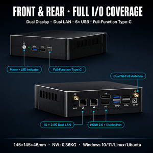 Compre Computadoras de China, Mini <span class=keywords><strong>PC</strong></span> MQ12, Intel Core I5 <span class=keywords><strong>I7</strong></span> I9, DDR4 64GB, M.2 4TB, DP Tipo-C, Windows 11, Linux, OEM, <span class=keywords><strong>PC</strong></span> de Oficina - Product Image 2
