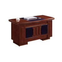 Bureau de direction moderne extensible en bois massif brun de luxe