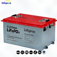 Batterie à décharge profonde robuste 51.2V 150AH Grade A LiFePO4 Marine CAN Bus Smart BMS M8 Terminal 6K Cycles CE RoHS IP67 OEM ODM