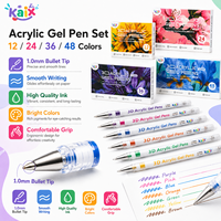Ensemble de stylos gel acrylique 3D KAIX, pointe bille 1,0 mm, encre imperméable, logo personnalisé, stylos gel acrylique 3D pour journalisation et prise de notes
