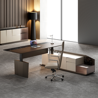 Bureau de direction réglable de luxe pour PDG, table d'ordinateur haut de gamme, mobilier de bureau de président, bureau de direction à hauteur réglable