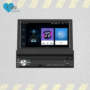 CareDrive otomatik geri çekilebilir dokunmatik ekran 7 inç Indash tek Din Android araba Video Stereo Gps radyo Fm Bt Sd Usb Aux ile