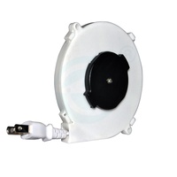 Enrouleur de câble rétractable pour appareils électroménagers 220V-250V avec fiche 2 broches (matériau ABS)