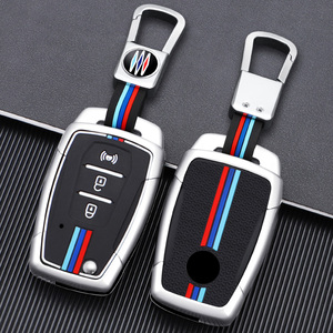 Coque de clé de voiture à distance en métal dur à 3 boutons Fob Smart Car Key Case Cover avec porte-clés en alliage de zinc Convient pour Ssangyong - Product Image 3