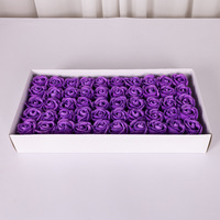 Savon à la rose artificielle personnalisé, senteurs naturelles, 50 pièces/boîte, fleurs de rose pour mariage, fête des mères