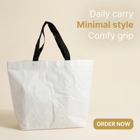 Sacs fourre-tout promotionnels imperméables à double poignée, en PP tissé, avec logo personnalisé, revêtement alimentaire, recyclés et laminés, pour courses écologiques
