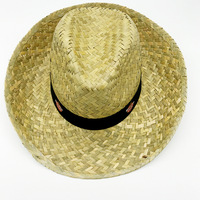 Chapeaux d'été promotionnels en paille pour adultes, style Panama, à bord plat, avec cordon réglable, protection solaire, pour la plage, le voyage et le quotidien, personnalisables, style cowboy