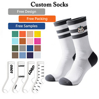 Chaussettes en coton personnalisées avec logo brodé pour les cours de fitness, chaussettes personnalisées
