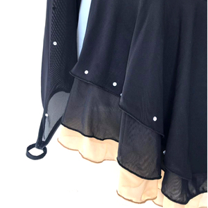 Tenue de <span class=keywords><strong>danse</strong></span> LIUHUO pour femmes - Robe de patinage artistique pour femmes, vêtements de gymnastique, combinaison de performance noire et dorée - Product Image 4
