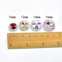 Strass en verre ronds à griffes de 8 mm à 16 mm, motif tournesol, à dos plat, cristaux scintillants pour couture et artisanat