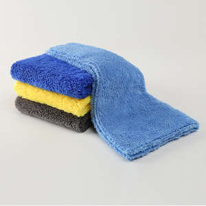 Serviette de nettoyage en microfibre absorbante 40x40, velours corail tricoté, séchage rapide, pour voiture et maison, instructions d'entretien pour le nettoyage à sec. - Product Image 6