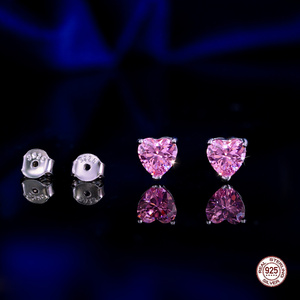 <span class=keywords><strong>Set</strong></span> di Gioielli in <span class=keywords><strong>Argento</strong></span> Sterling 925 con Collana e Orecchini, Zirconia e Cuore Rosa per Donna, Uso Quotidiano, Regalo per San Valentino - Product Image 4